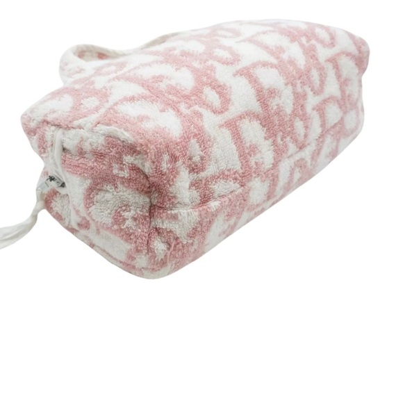 SOLD CHRISTIAN DIOR Vintage Y2K Pink & Ivory Terry Cloth Trotter Monogram Mini - Picture 5 of 11